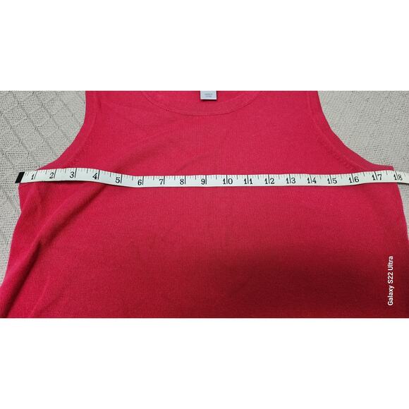 Christopher & Banks Womens Knit Sleeveless tank top red Cotton Blend Size Small - Picture 10 of 11